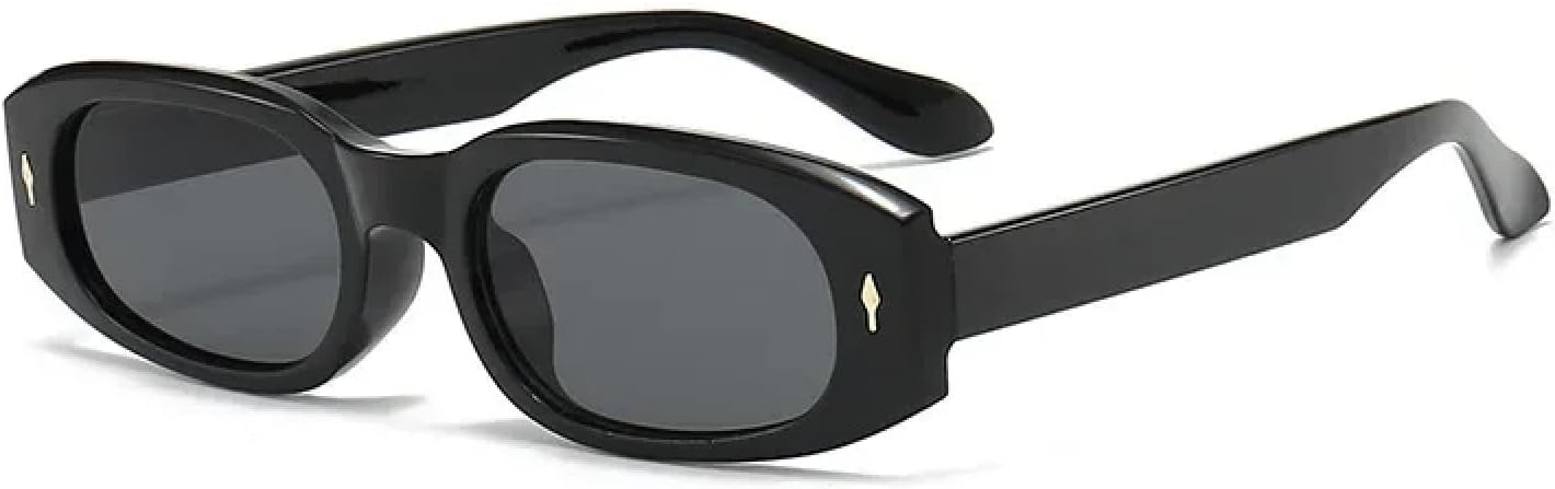 

Женские солнцезащитные очки прямоугольной формы в стиле ретро, ​​конфетные оттенки, защита от УФ-излучения UV400; мужские модные очки с заклепками VVTWSSW, Black Black