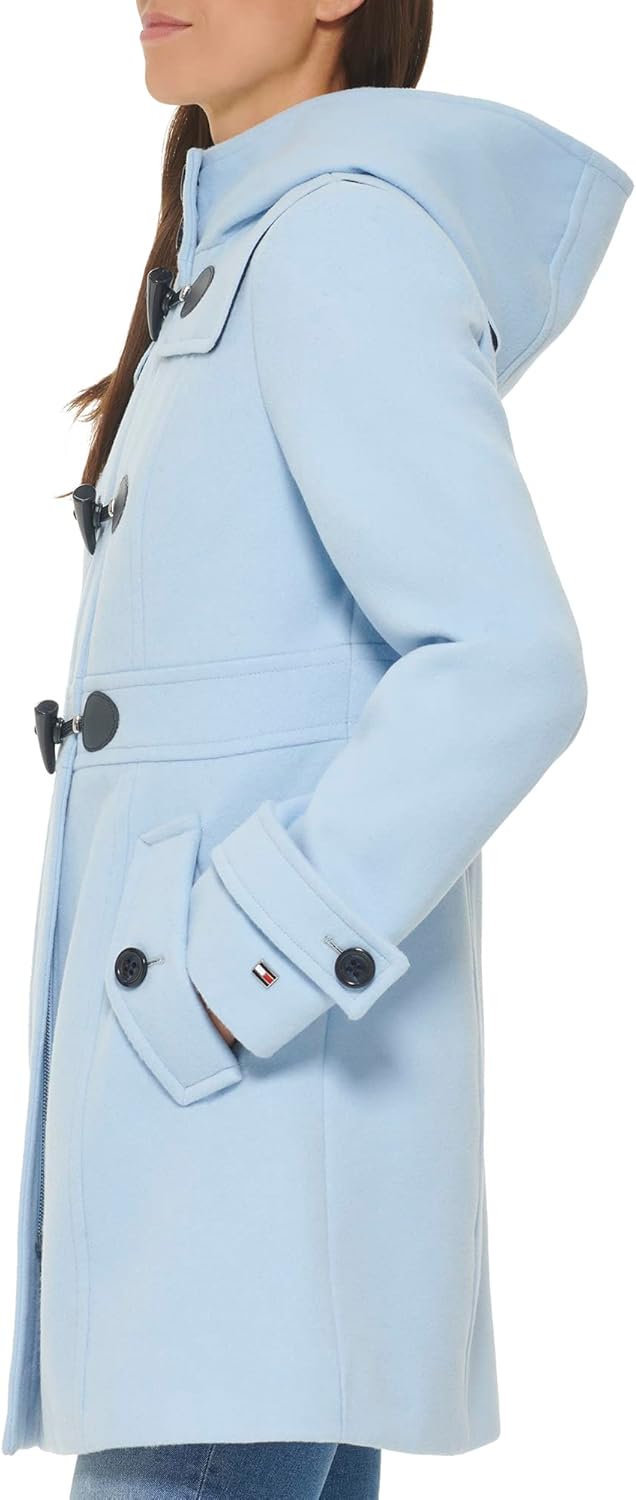 Женская мягкая куртка-бушлат Tommy Hilfiger Luxe с капюшоном, Cerulean — фото 2