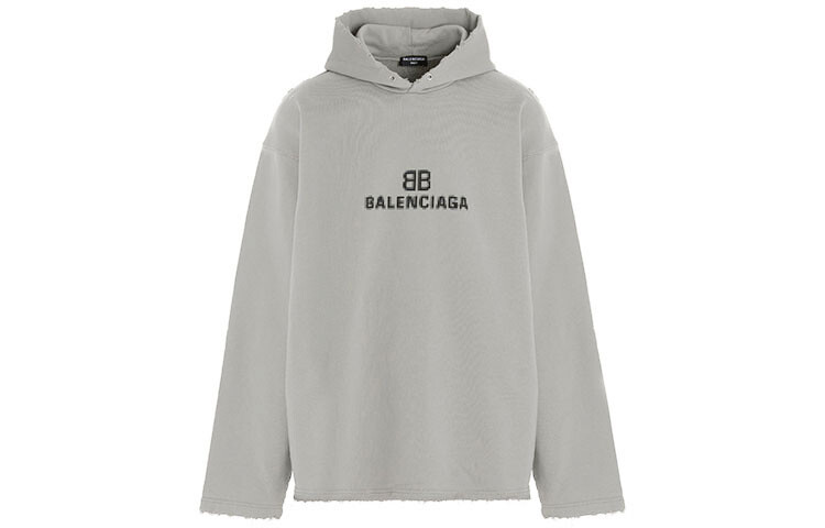 

Толстовка с капюшоном BB Pixel с эффектом потертости Balenciaga, серый