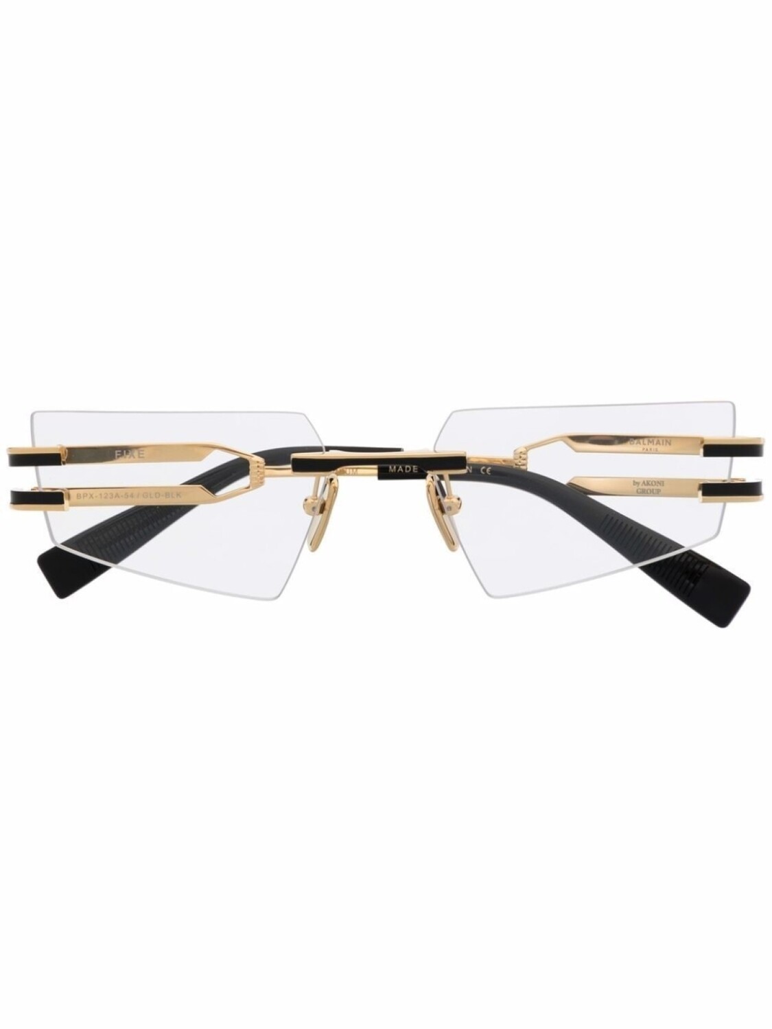 

Balmain Eyewear очки в безободковой прямоугольной оправе, золотой