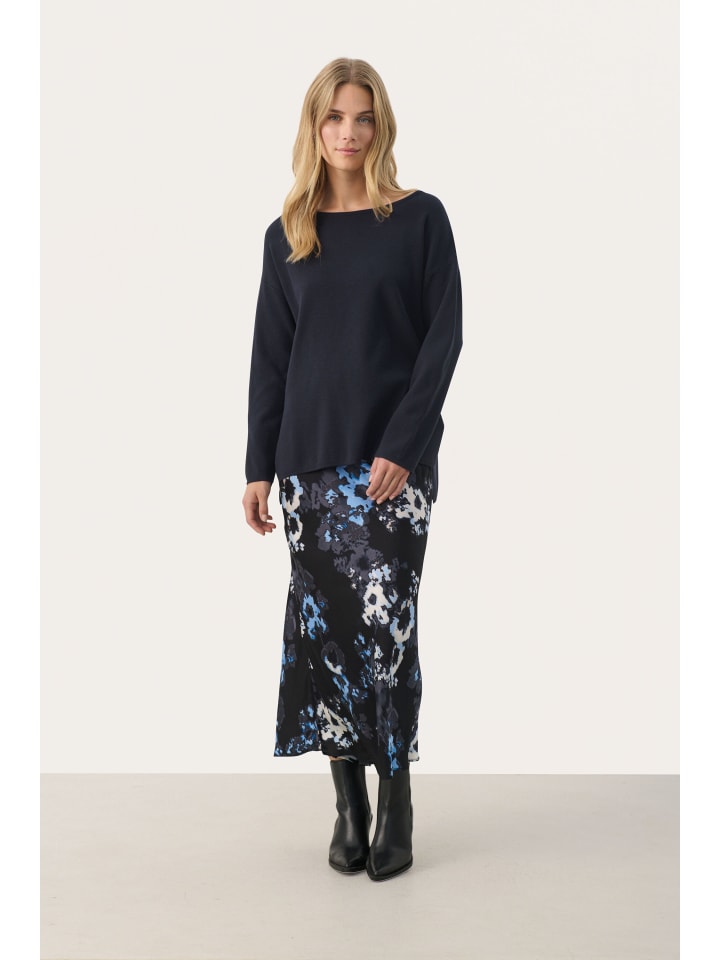 

Свободный вязаный свитер KlarraPW темно-синего цвета PART TWO