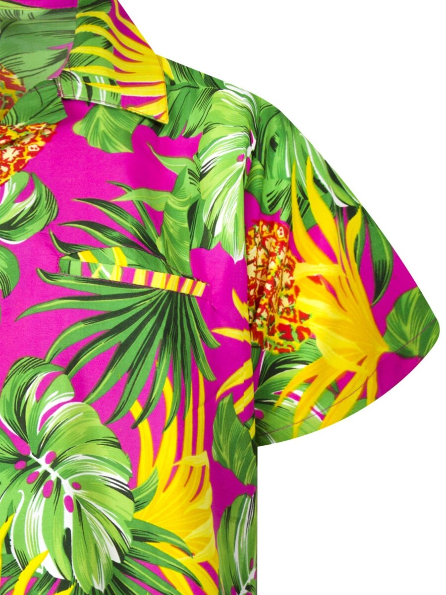 Рубашка на пуговицах классического кроя King Kameha Pineapple Leaves, розовый — фото 4