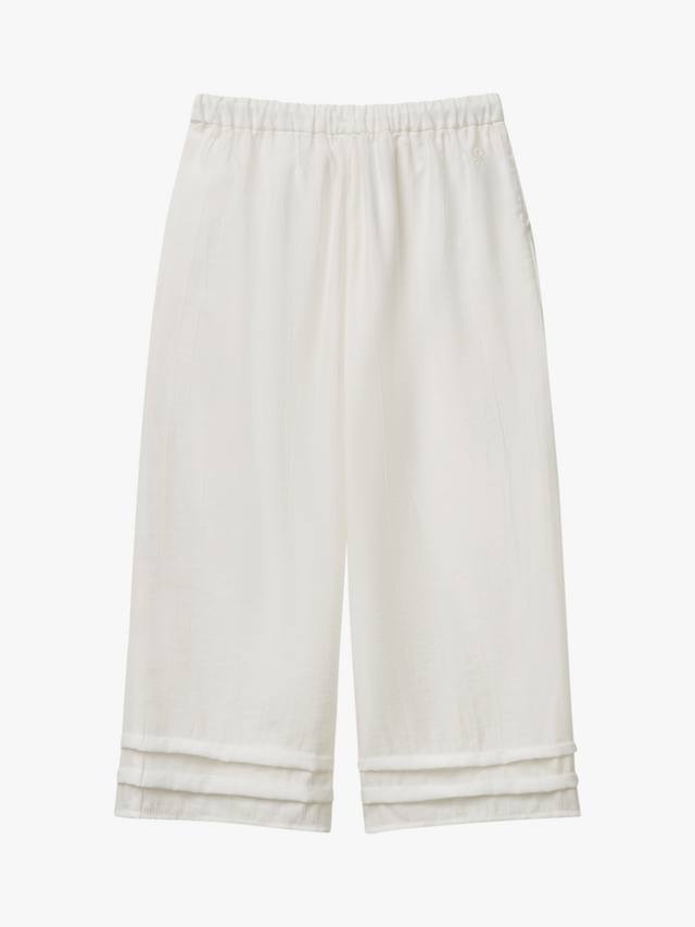Детские брюки свободного кроя с кулиской Benetton, Offwhite — фото 2