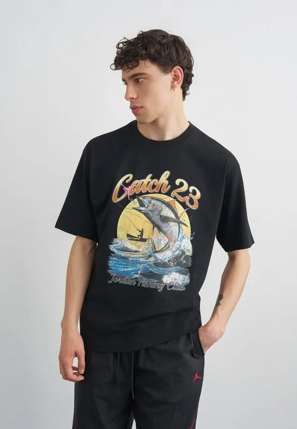 Футболка с принтом "рыбацкая команда" Jordan, Black/White
