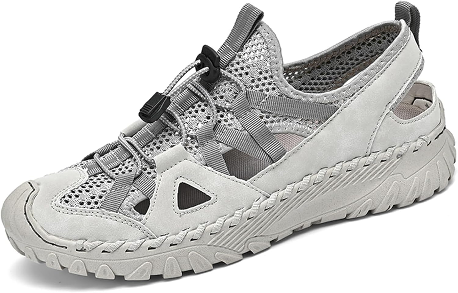 

Мужские спортивные сандалии Optigard с закрытым носком для походов, сетчатые, дышащие, летние, противоскользящие, с затяжкой, повседневные, для активной ходьбы и пляжа, серый