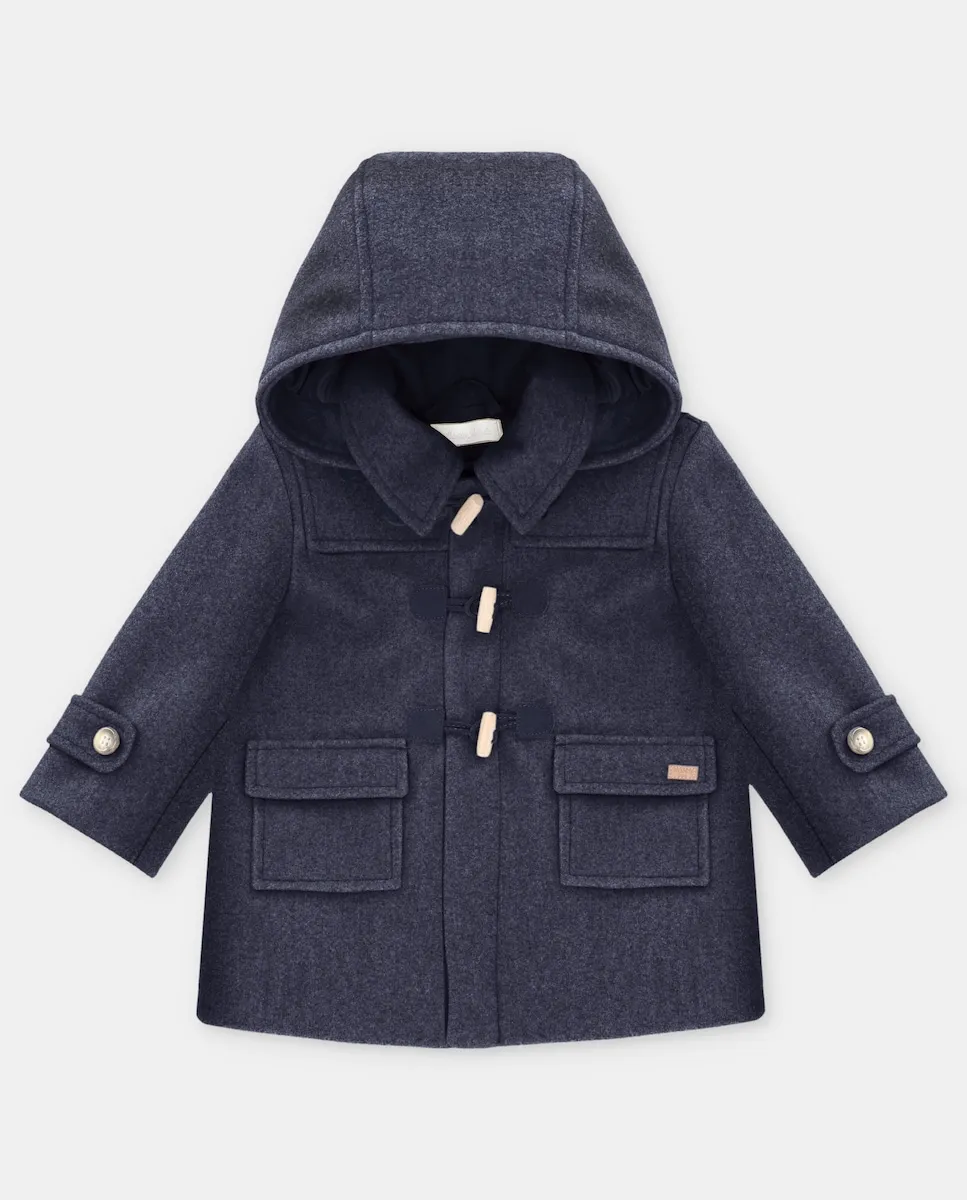 

Детский плащ из ткани с капюшоном темно-синего цвета Martín Aranda