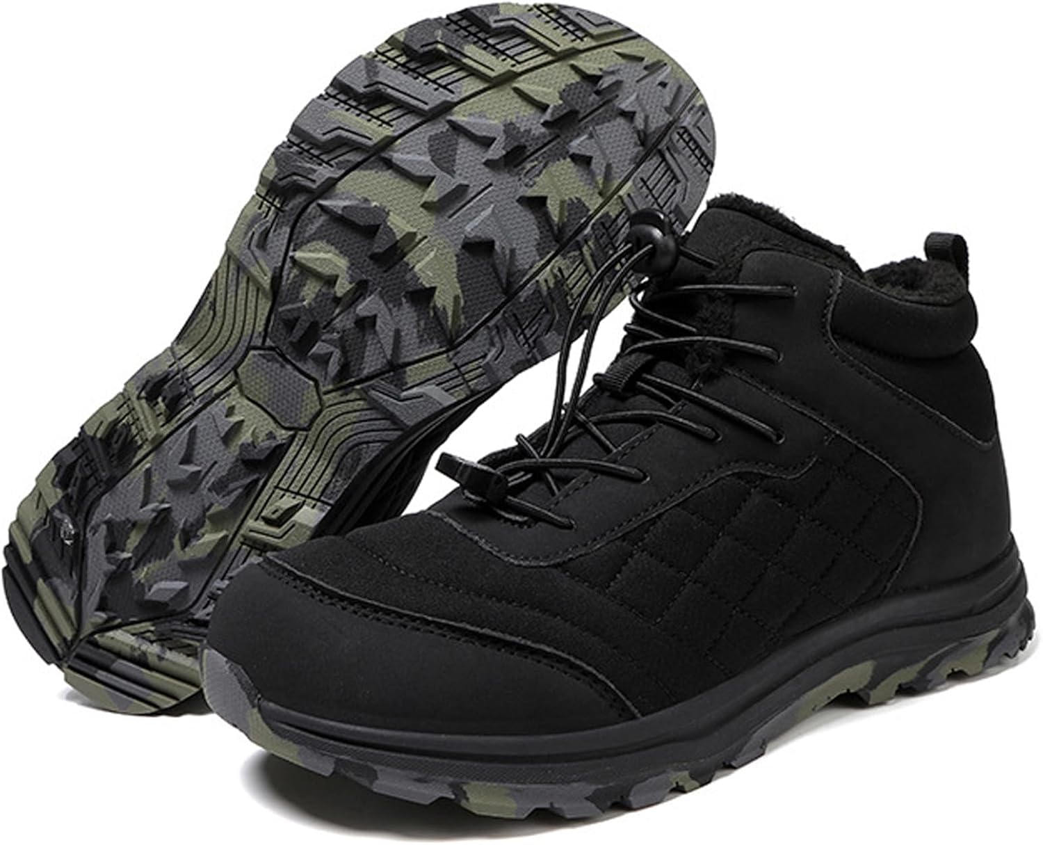 

Мужские зимние ботинки TZNBGGE с утеплителем из меха, легкие, для походов, противоскользящие, для работы на улице, босоножки, черный