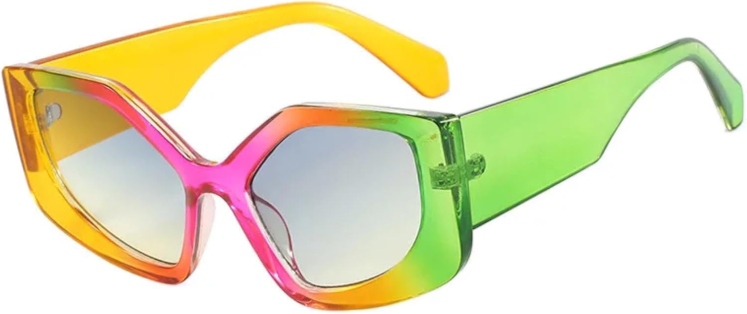 

Большие солнцезащитные очки для женщин и мужчин, роскошные, винтажные, популярные, в стиле панк, с большой оправой, защита от УФ-излучения UV400 TYUVIVO, Colorful Gray Yellow