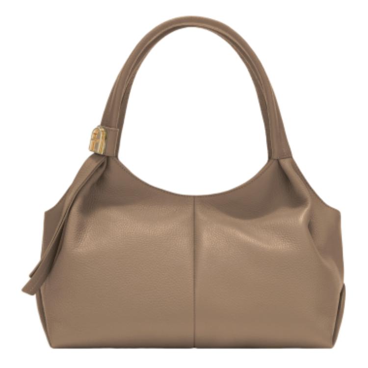 

Сумка-хобо из коровьей кожи, женская средняя, цвет taupe Furla, basic set (bag+dust bag)