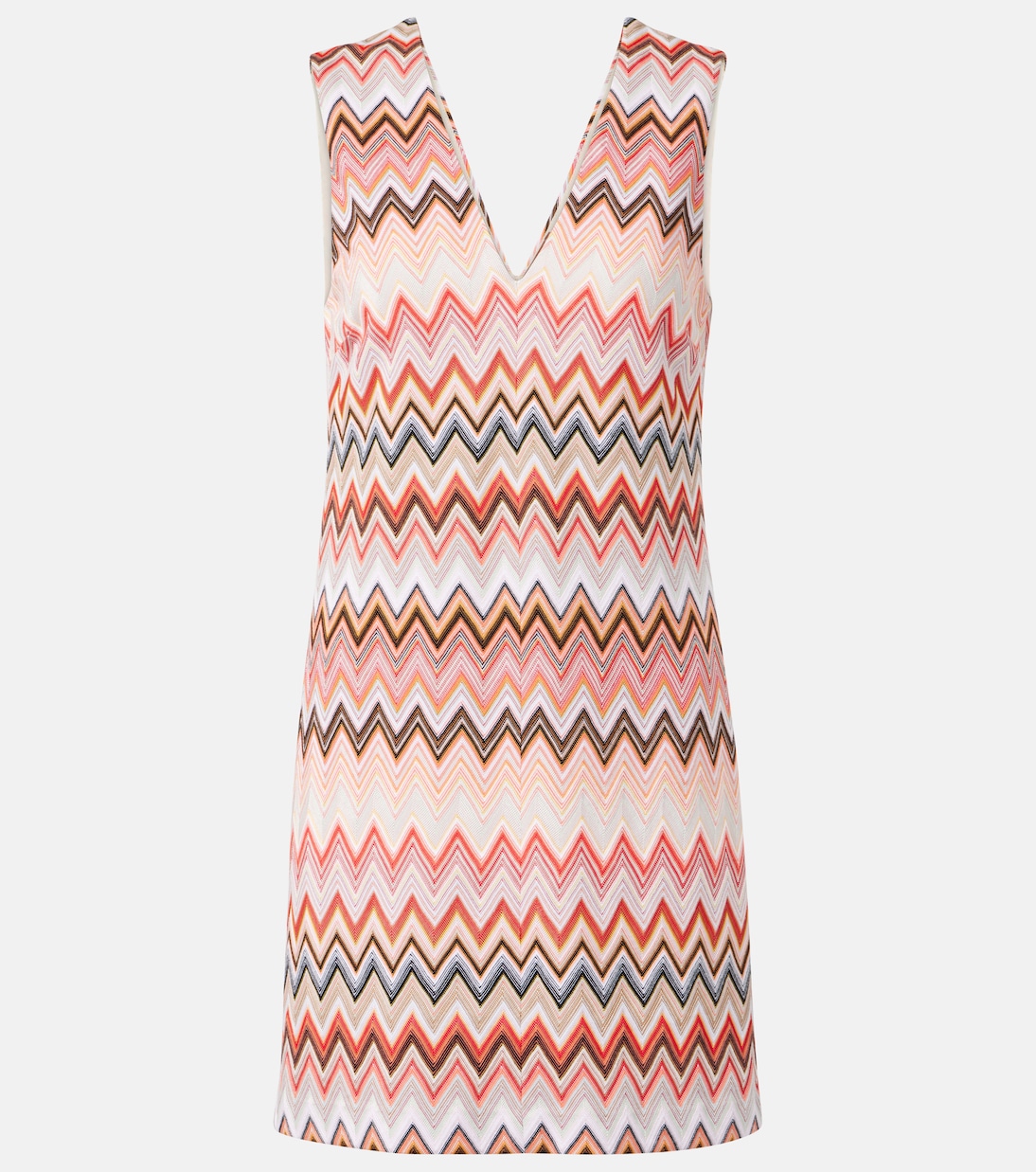 

Мини-платье из хлопковой смеси с зигзагом Missoni, Multiclr Yellow Pink And White