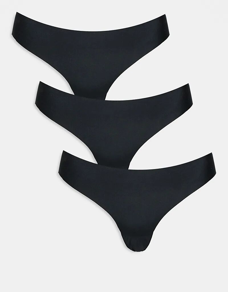 

Комплект из 3 трусиков-стрингов Curve без VPL ASOS DESIGN, черный Asos Curve