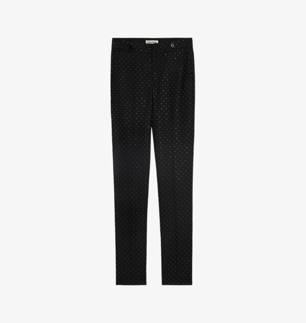 

Прямые тканые брюки, украшенные стразами. Zadig&Voltaire, черный
