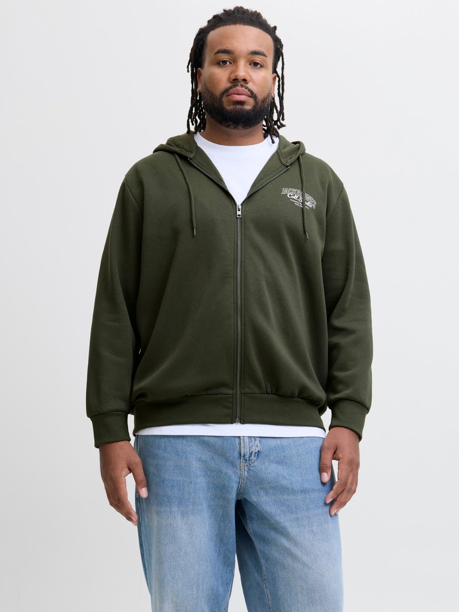 

Худи Jack & Jones JJMAKOTO ZIP HOOD , Duffel Bag/Dark Green