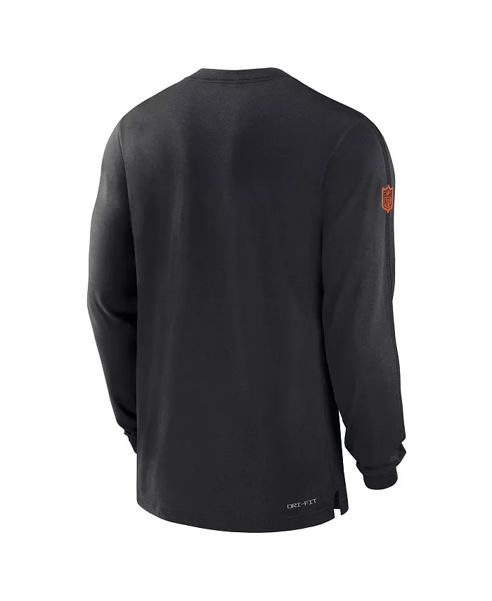 Мужская черная футболка с длинным рукавом Cincinnati Bengals Sideline Player Performance Nike — фото 2