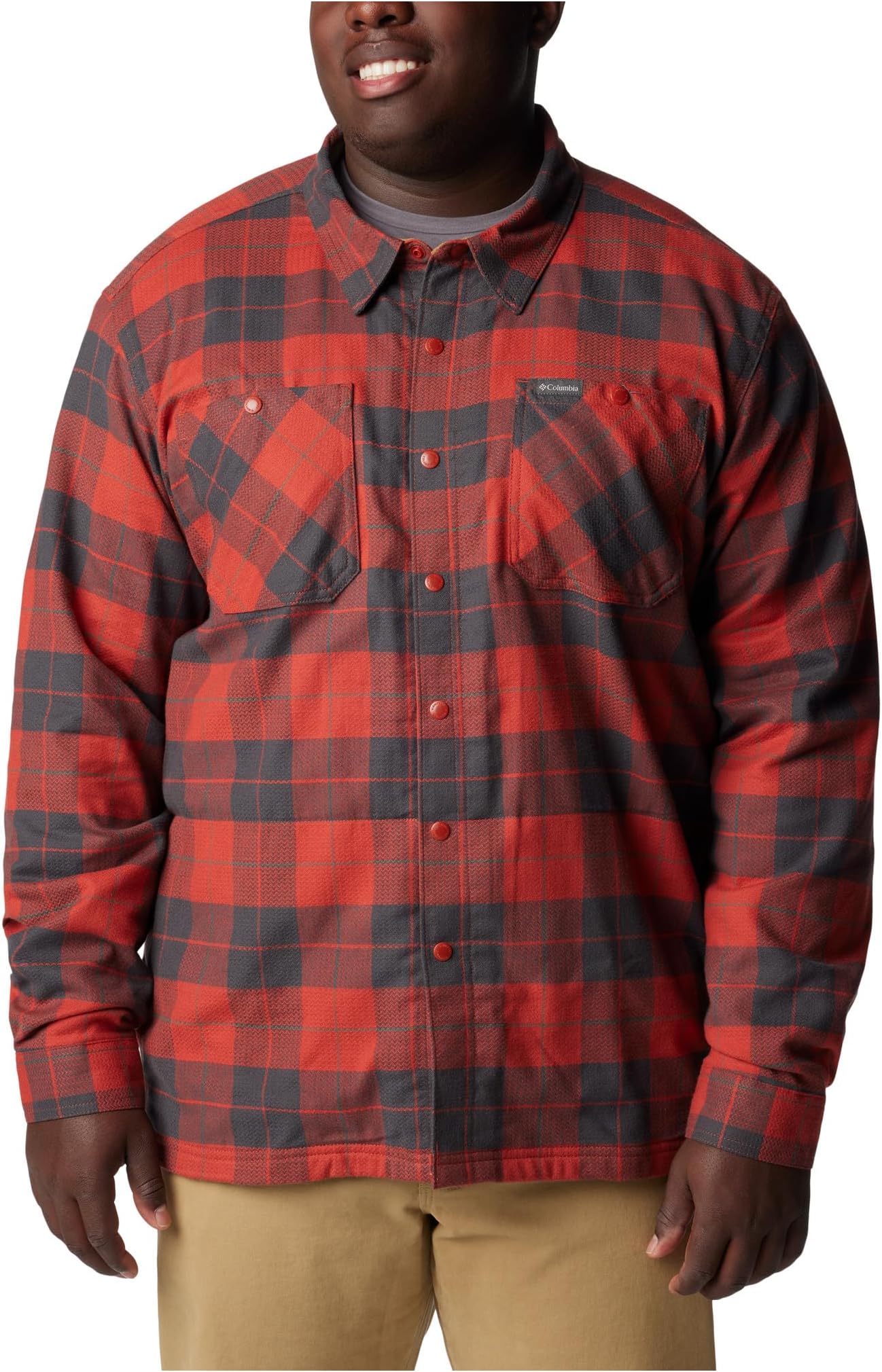 

Рубашка Columbia Big & Tall Cornell Woods Fleece Lined Shirt Jacket, цвет Warp Red/Delta Woodsman Tartan