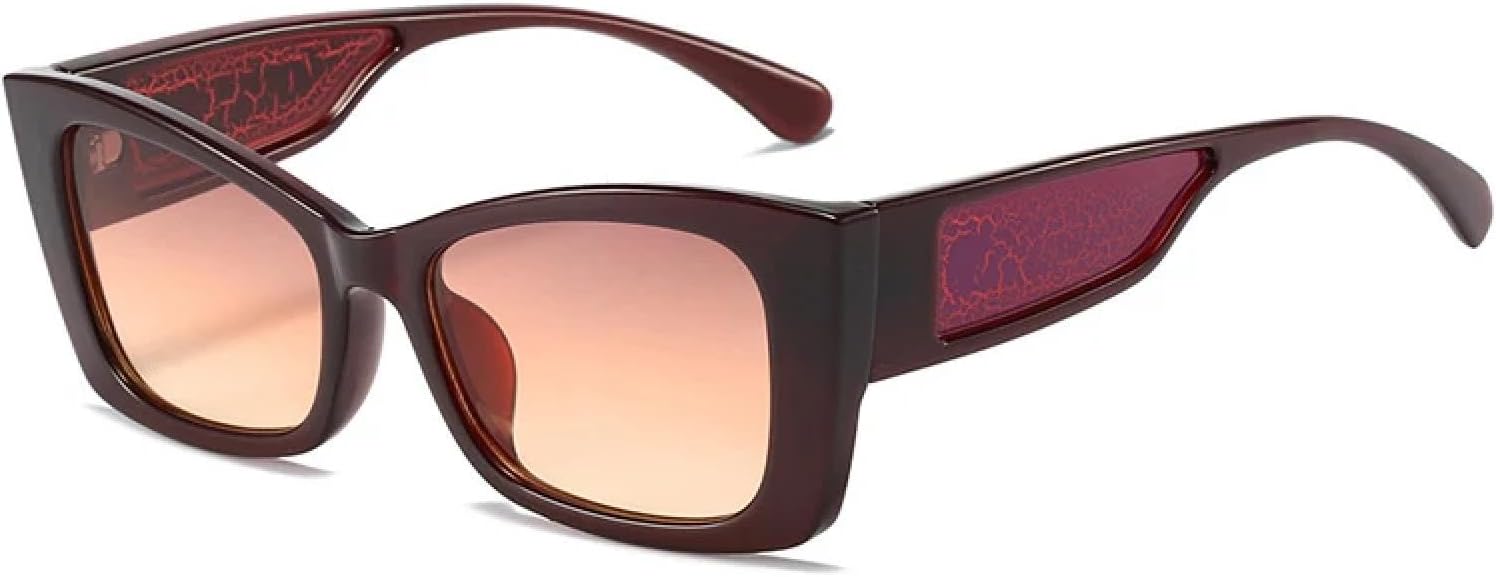 

Модные солнцезащитные очки «кошачий глаз» для женщин и мужчин, роскошные трендовые очки в винтажном стиле для путешествий и вождения, защита от УФ-излучения UV400 TKKTLLT, Brown Tea Pink