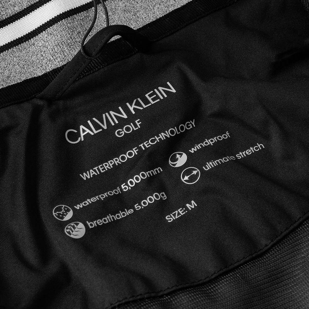 Мужская водонепроницаемая эластичная куртка для гольфа Calvin Klein с полумолнией, Black/Black — фото 4