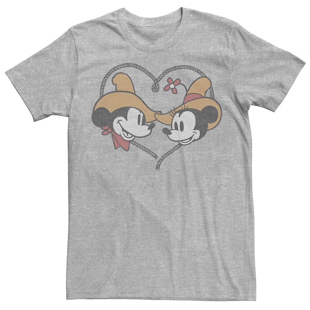 

Мужская футболка Disney's Mickey And Friends Mickey & Minnie Cowboy Heart Licensed Character, цвет Athletic Heather