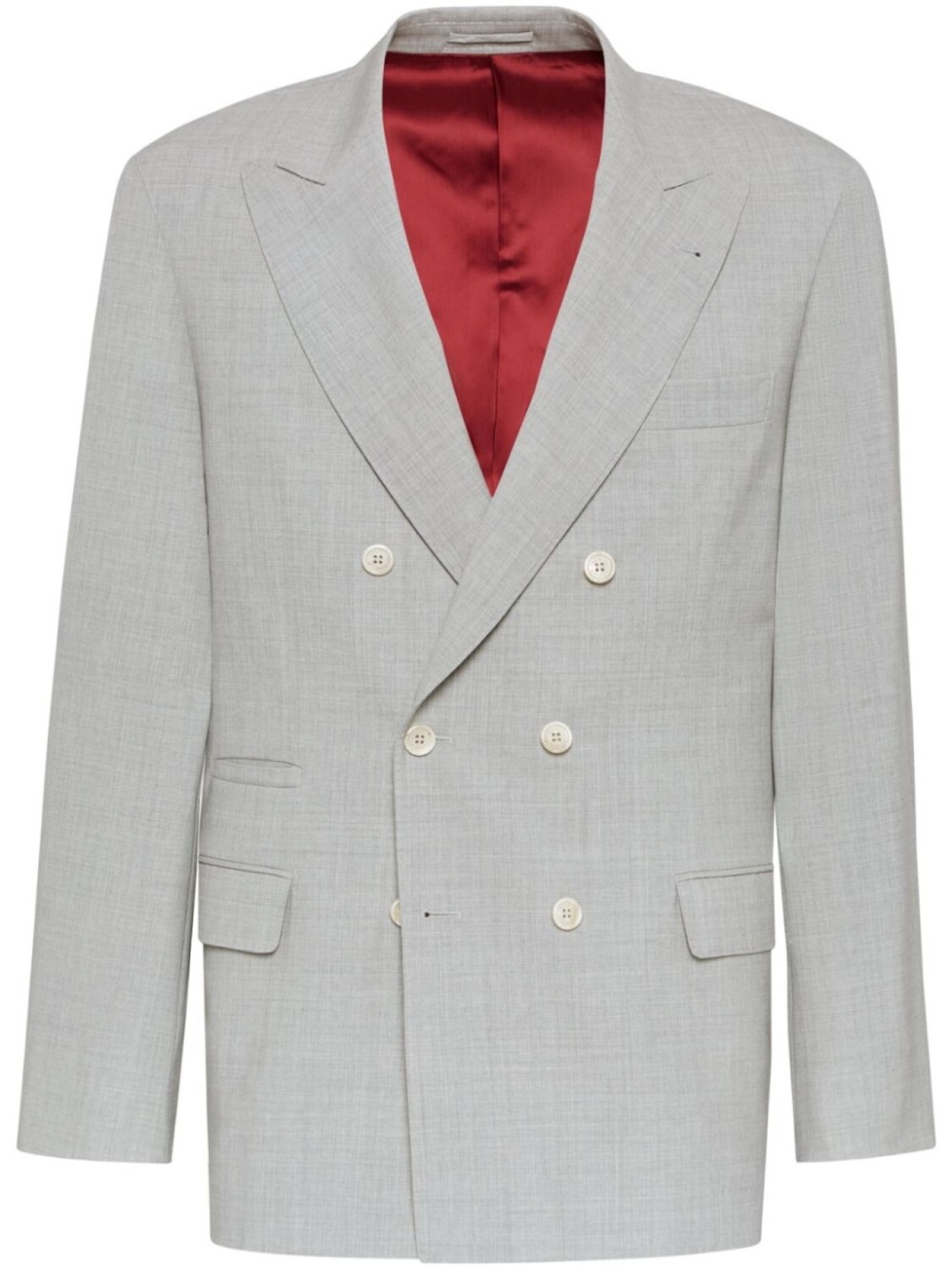 

Brunello Cucinelli двубортный шерстяной пиджак, серый