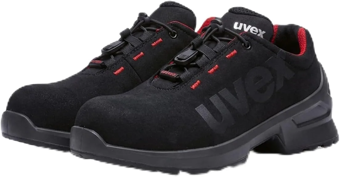 Uvex 1 Duo Low Shoe S2 - защитная обувь для работы в условиях легкой нагрузки - спортивная, легкая и гибкая, черный/красный