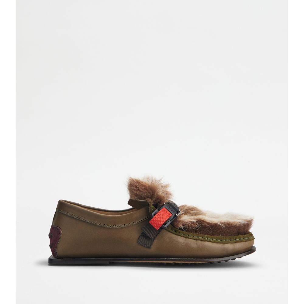 

Кожаные лоферы TOD's, зеленый