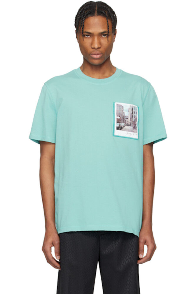 

Футболка с синей открыткой Бруклина Helmut Lang
