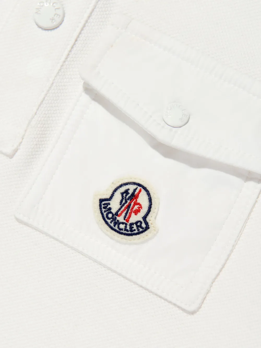Рубашка поло с накладным карманом Moncler Enfant, белый — фото 3