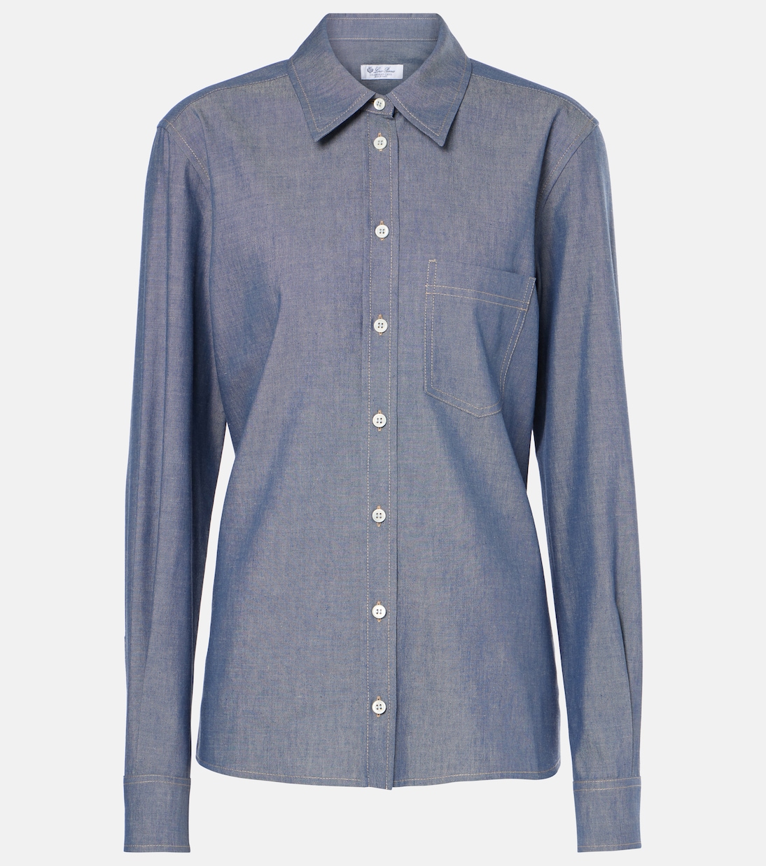 

Рубашка Roslyn из шамбре Loro Piana, Chambray Blue