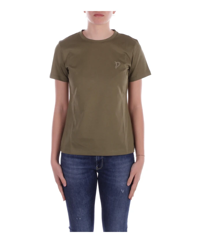 

Зеленая футболка с логотипом, приталенный крой. Dondup, зеленый