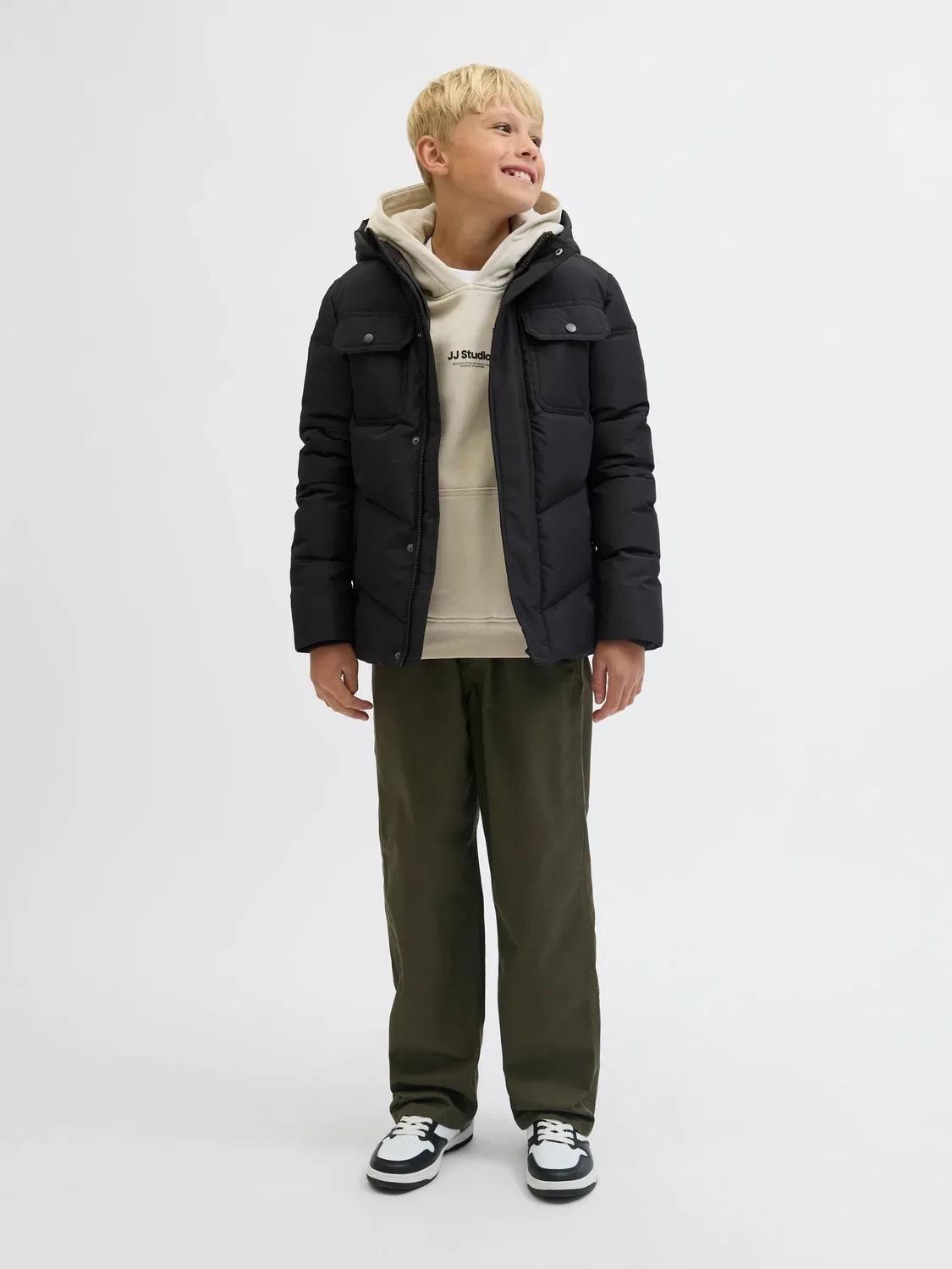 Стеганая куртка с капюшоном JACK & JONES Junior, черный — фото 4