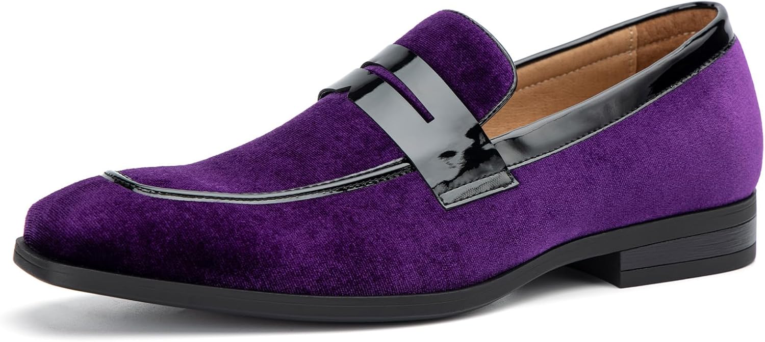 

Мужские бархатные лоферы JITAI, классические туфли для мужчин, лоферы под смокинг, пурпурный