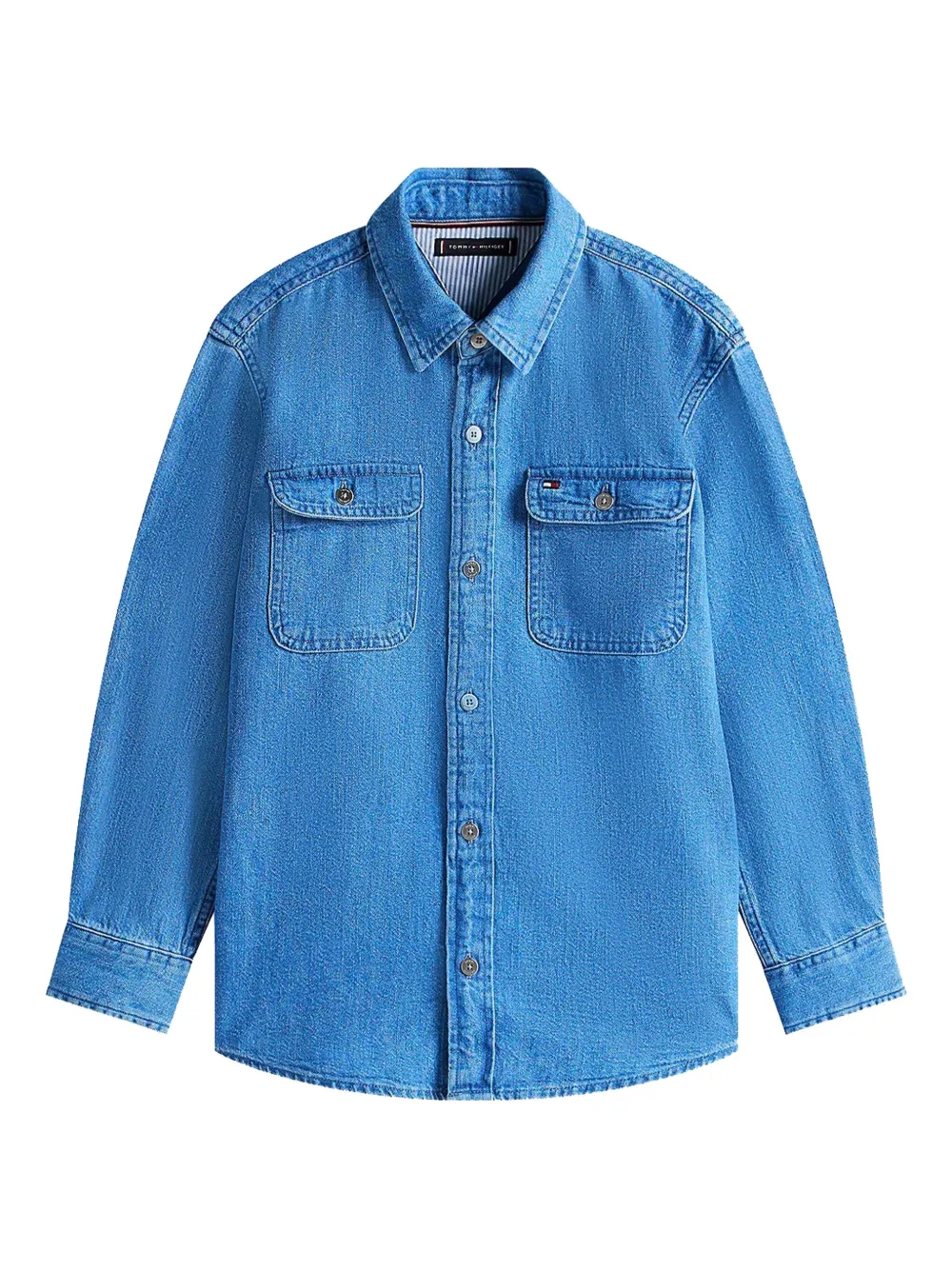 

Джинсовая рубашка с двумя карманами Tommy Hilfiger Junior, синий