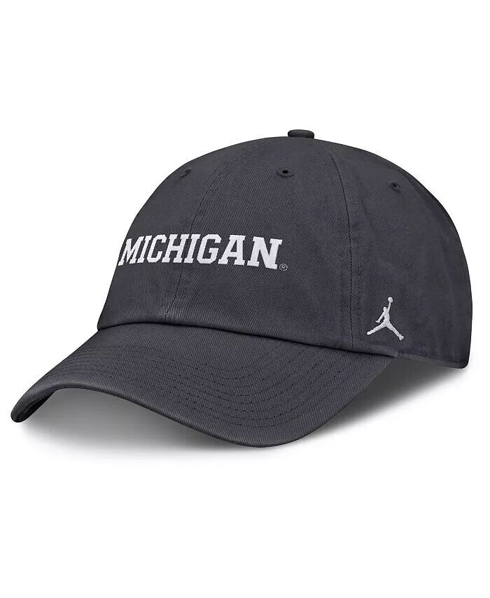 

Мужская темно-серая регулируемая кепка Michigan Wolverines Campus Club Jordan