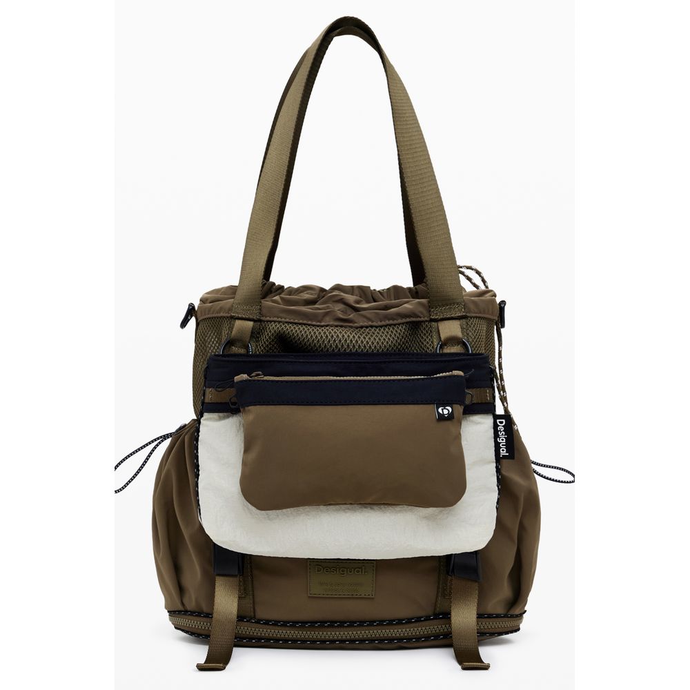 

Зеленая женская сумка-трансформер из полиэстера Desigual, зеленый