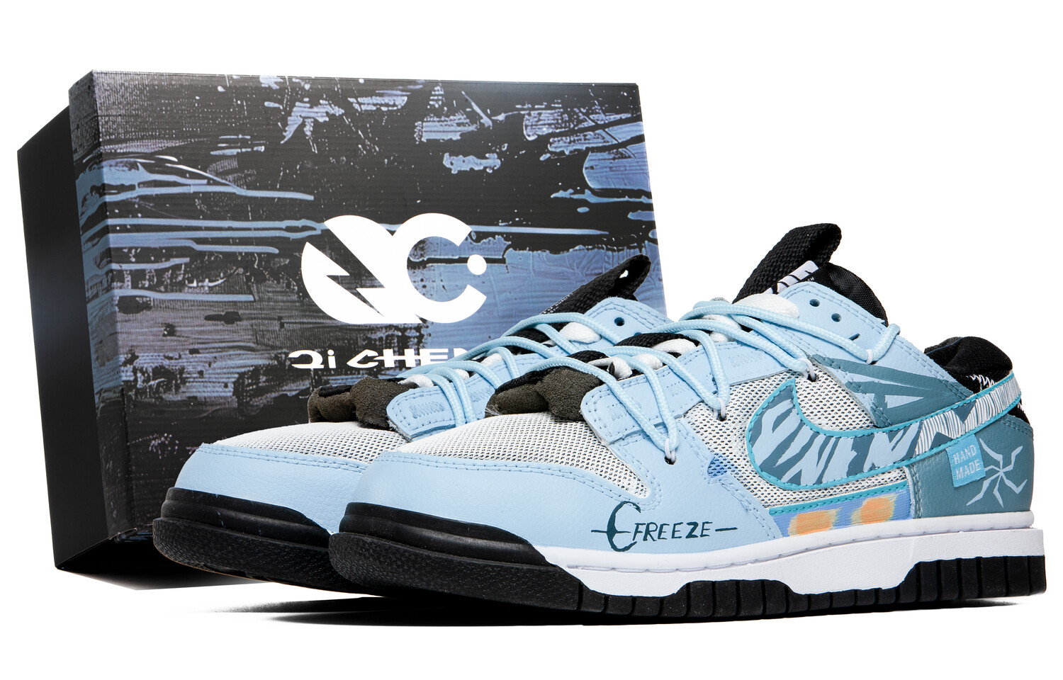 

Кроссовки Nike Air Dunk Jumbo Skateboarding Shoes Men Low-top Blue/black, синий/черный