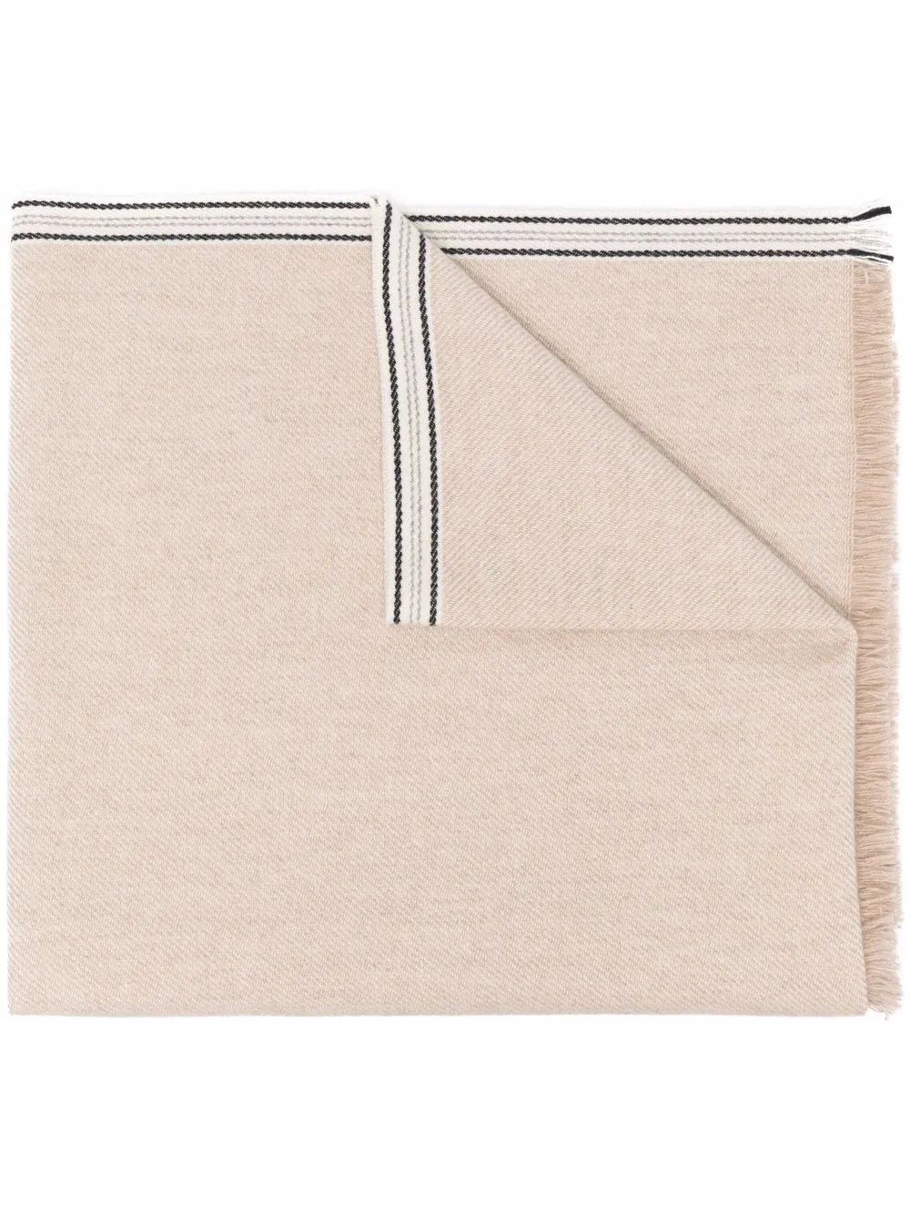 

Кашемировый шарф с контрастными полосками Brunello Cucinelli, нейтральный