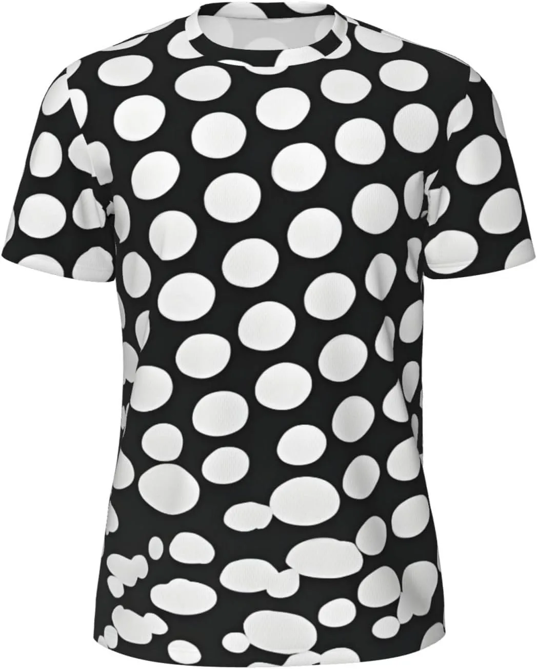 

Футболка мужская летняя с коротким рукавом, легкая и дышащая, в черно-белый горох SDFHU