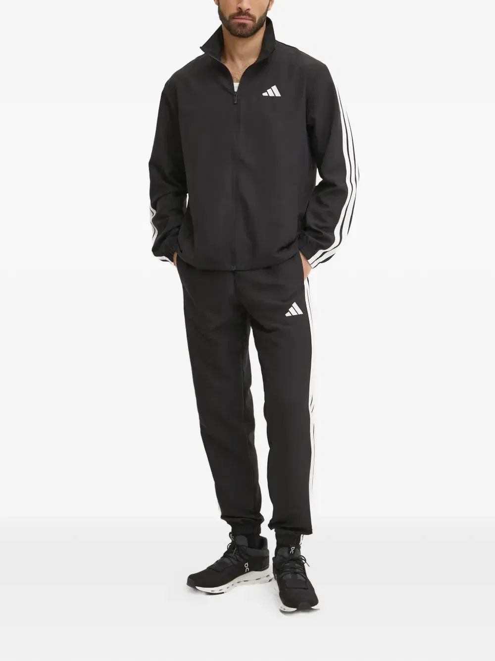 Спортивный костюм с логотипом Adidas, черный — фото 2