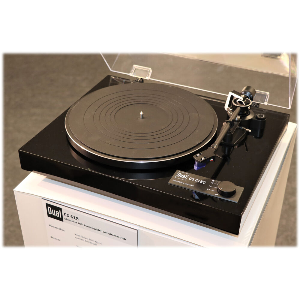 

Проигрыватель виниловых пластинок Dual Electronics CS 618Q с ручным управлением и тремя скоростями (черный виниловый шпон)