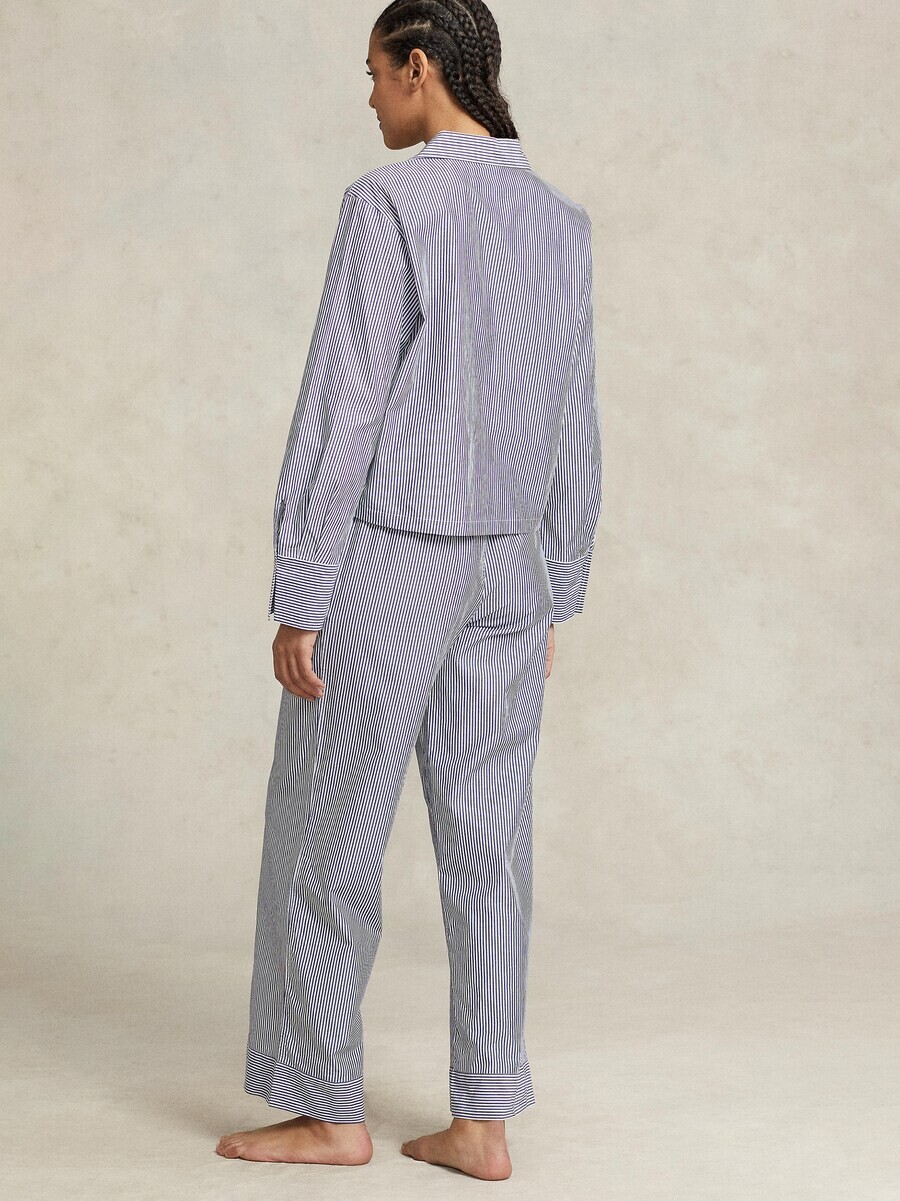 Пижама Polo Ralph Lauren Pajama Shirting Stripes, цвет blue/white — фото 4
