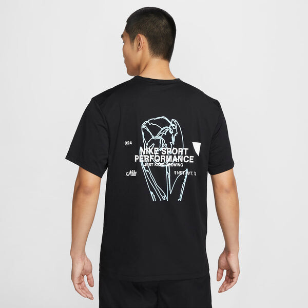Футболка dri fit uv hyverse фитнес футболка Nike, черный — фото 2