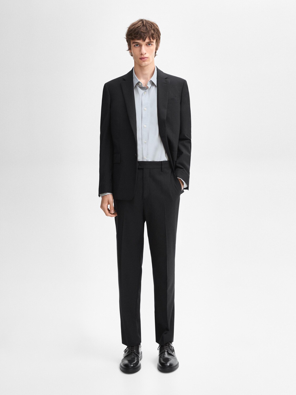 

Костюмные брюки из 100% шерсти Massimo Dutti, синий