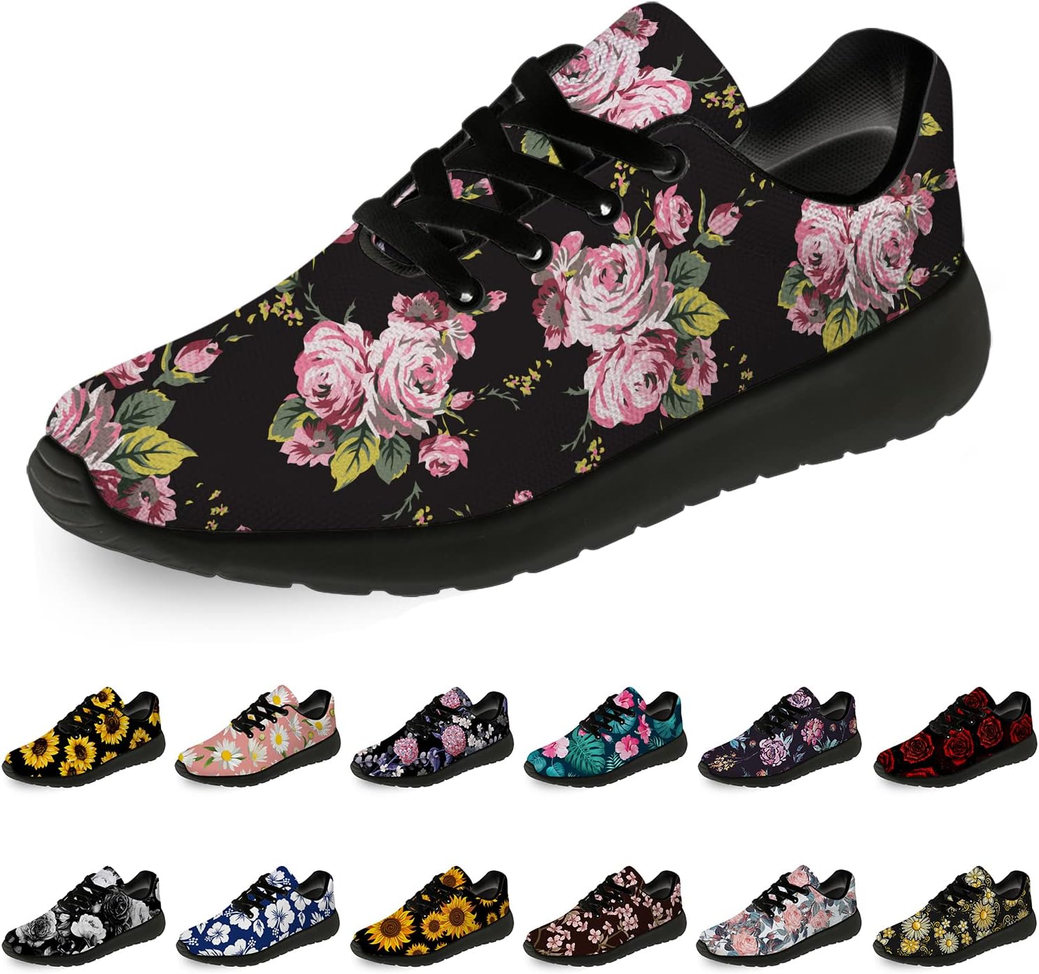 

Цветочные кроссовки для женщин и мужчин, беговые кроссовки Horethy, розовый