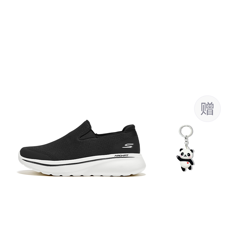 

Абразионностойкие поддерживающие увеличивающие высоту низкие повседневные туфли Men's Skechers, черный/белый