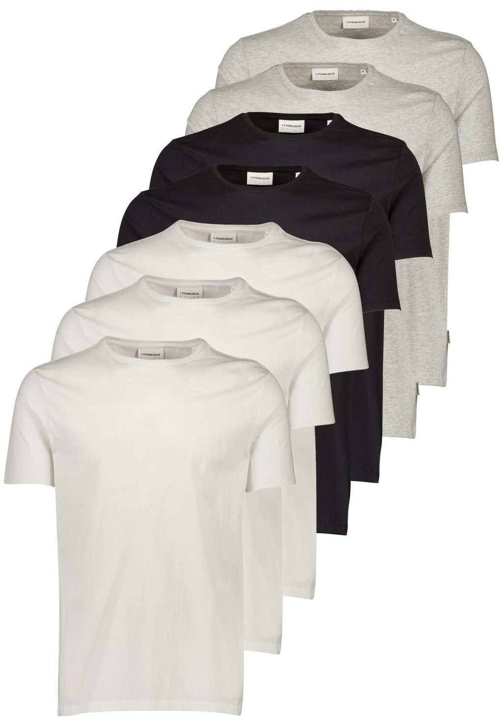 

Базовая футболка Basic O-Neck Tee S/S 7 Pack Lindbergh, цвет white black grey