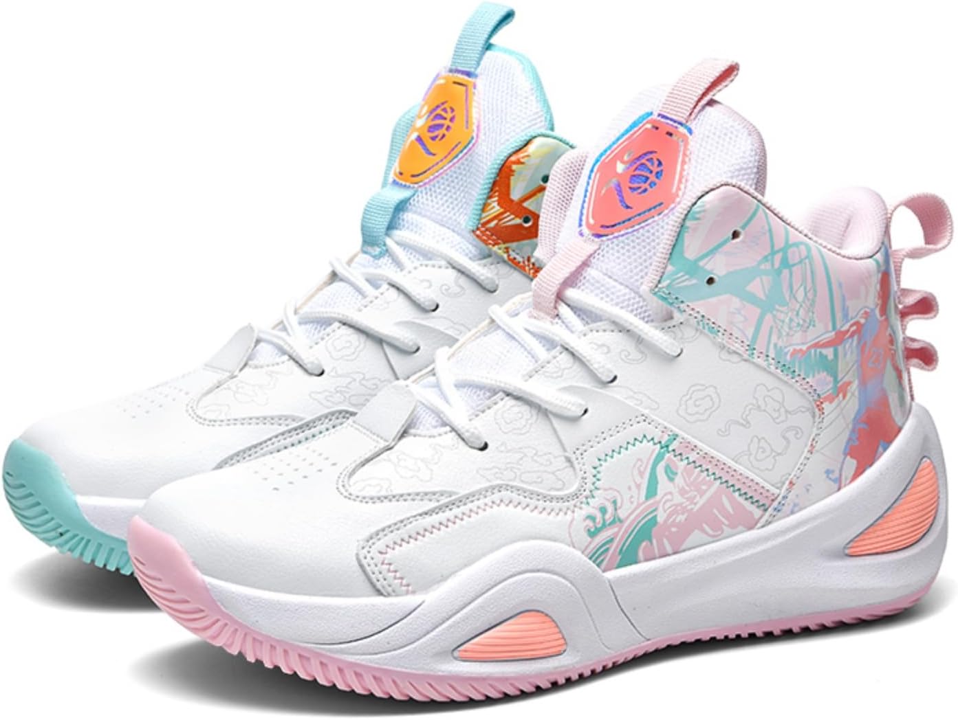 

Мужские дышащие баскетбольные кроссовки на шнуровке, модные, с высоким берцем, противоскользящие, для повседневной носки, тренировок, тенниса, пробежек и ходьбы Boaobaihuo