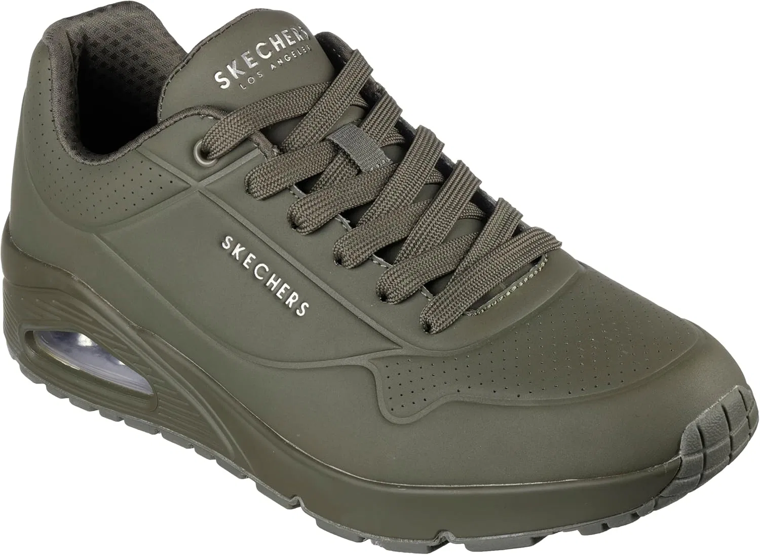 Мужские кроссовки Skechers UNO Stand On Air, Olive Durabuck Mesh — фото 2