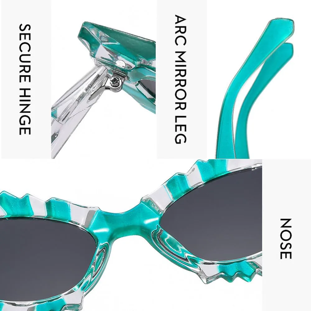 

Солнцезащитные очки неправильной формы «кошачий глаз» для женщин в стиле стимпанк, яркие очки для женщин, защита от ультрафиолета UV400 TYUVIVO, C4brown-brown