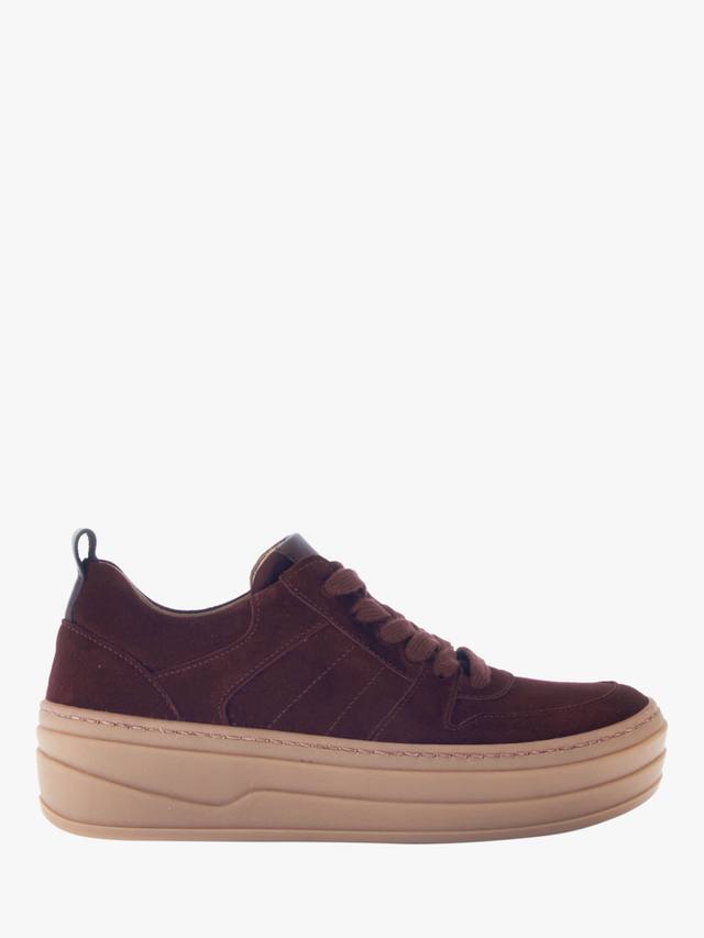 Story Lace Up Flatform Suede Trainers Gabor, Mulberry