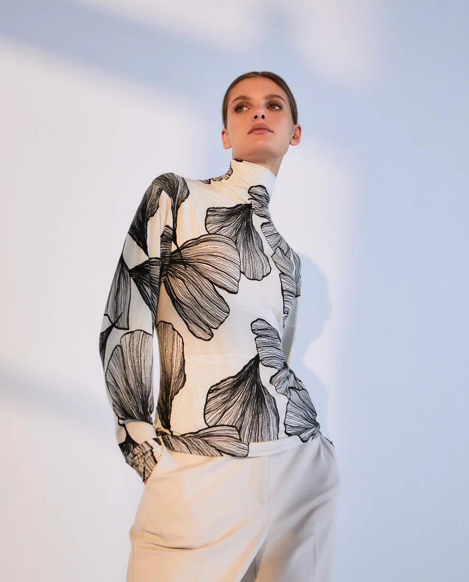 

Женская футболка с воротником Perkins с длинными рукавами Woman El Corte Inglés, белый